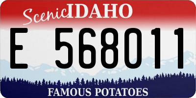 ID license plate E568011