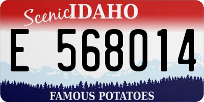 ID license plate E568014
