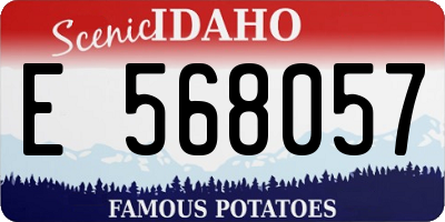 ID license plate E568057
