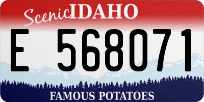 ID license plate E568071