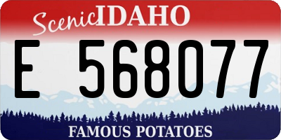 ID license plate E568077