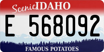 ID license plate E568092