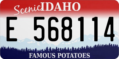 ID license plate E568114