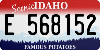 ID license plate E568152