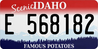 ID license plate E568182