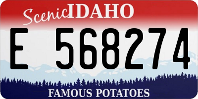 ID license plate E568274