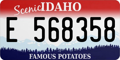 ID license plate E568358
