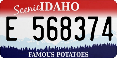 ID license plate E568374