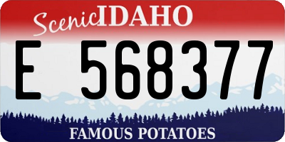 ID license plate E568377