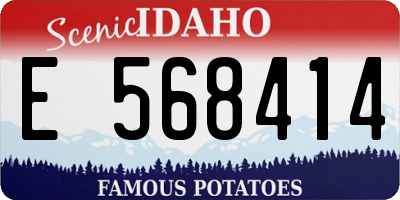 ID license plate E568414