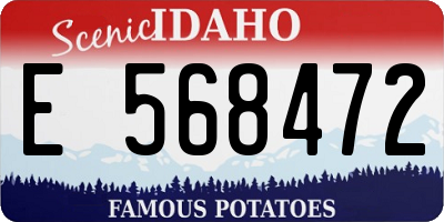 ID license plate E568472