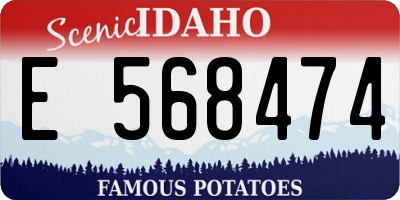 ID license plate E568474