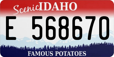 ID license plate E568670
