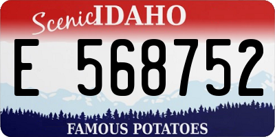 ID license plate E568752