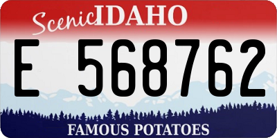 ID license plate E568762