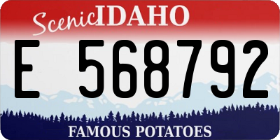 ID license plate E568792