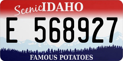 ID license plate E568927