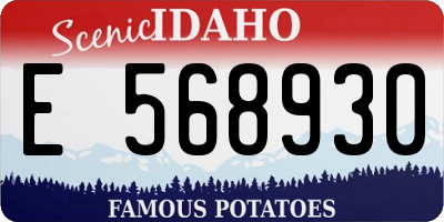 ID license plate E568930