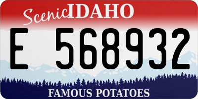 ID license plate E568932
