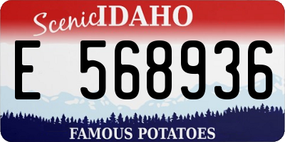 ID license plate E568936