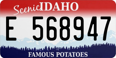 ID license plate E568947