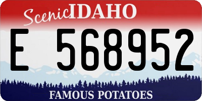 ID license plate E568952