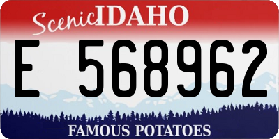 ID license plate E568962