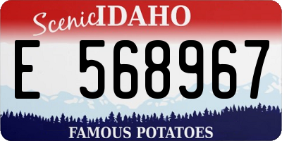 ID license plate E568967
