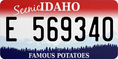 ID license plate E569340