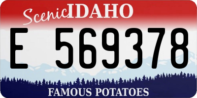 ID license plate E569378