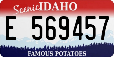 ID license plate E569457