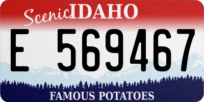 ID license plate E569467