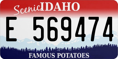 ID license plate E569474