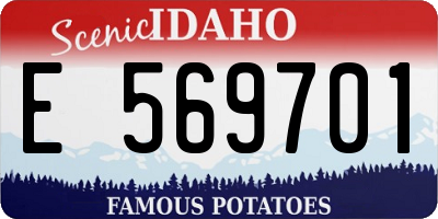 ID license plate E569701