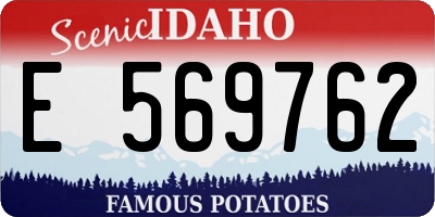 ID license plate E569762