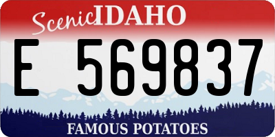 ID license plate E569837