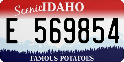 ID license plate E569854