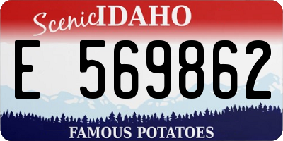ID license plate E569862