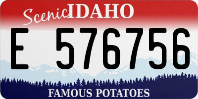 ID license plate E576756