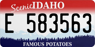 ID license plate E583563