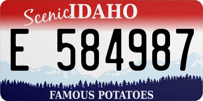 ID license plate E584987