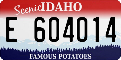 ID license plate E604014