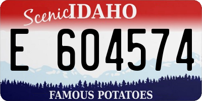 ID license plate E604574