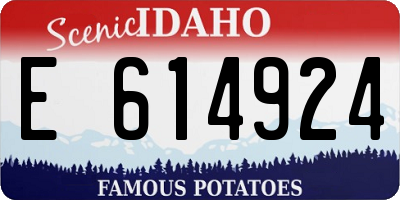 ID license plate E614924