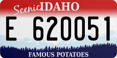 ID license plate E620051