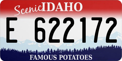 ID license plate E622172