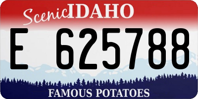 ID license plate E625788