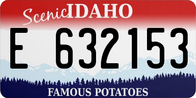 ID license plate E632153