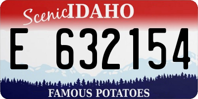 ID license plate E632154