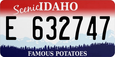 ID license plate E632747